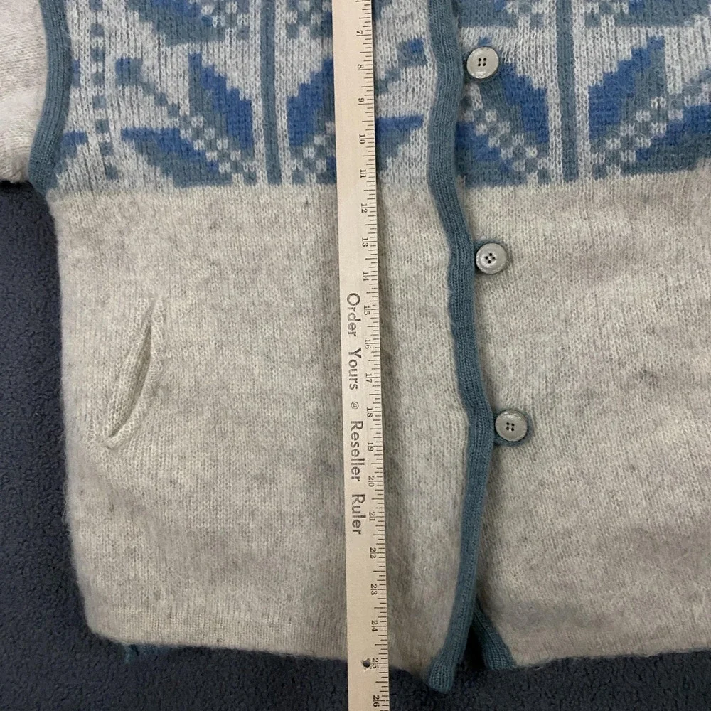 Alafoss Icewool Sweater size M Nordic Fair Isle Icelandic Wool Cardigan Heavy